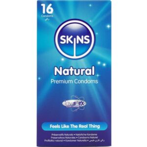 SKINS – NATURAL PREMIUM CONDOMS PACK 16 All Condom Box Sizes | SEX Shop Ireland