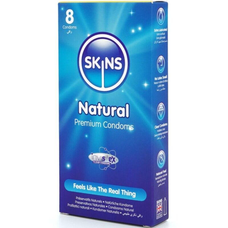 SKINS – NATURAL PREMIUM CONDOMS PACK 8 All Condom Box Sizes | SEX Shop Ireland 5
