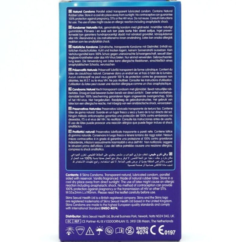 SKINS – NATURAL PREMIUM CONDOMS PACK 8 All Condom Box Sizes | SEX Shop Ireland 7