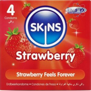 SKINS – STRAWBERRY PREMIUM CONDOMS PACK 4 All Condom Box Sizes | SEX Shop Ireland