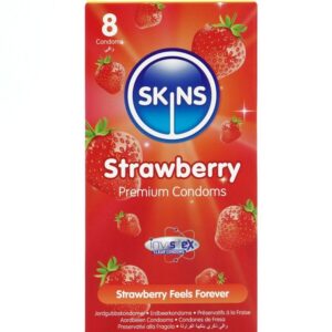 SKINS – STRAWBERRY PREMIUM CONDOMS PACK 8 All Condom Box Sizes | SEX Shop Ireland