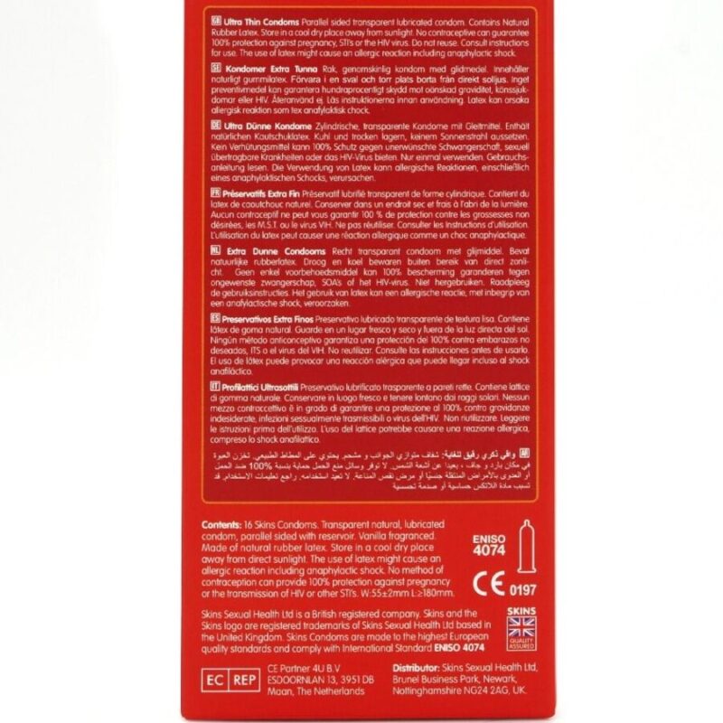 SKINS – ULTRA THIN PREMIUM CONDOMS PACK 16 All Condom Box Sizes | SEX Shop Ireland 7