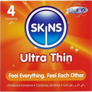 SKINS – ULTRA THIN PREMIUM CONDOMS PACK 4 All Condom Box Sizes | SEX Shop Ireland