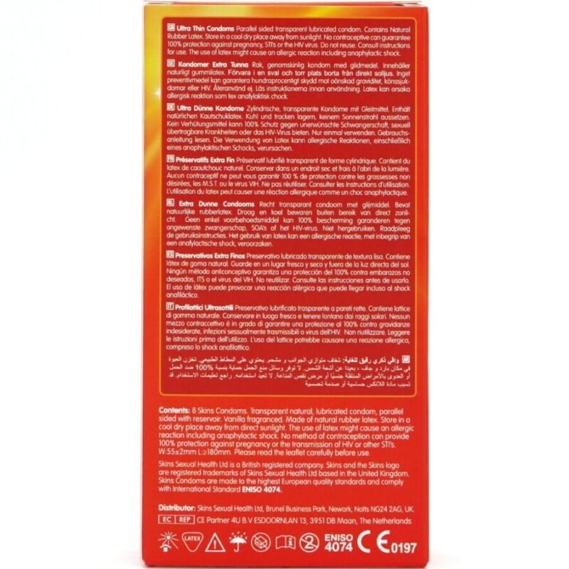 SKINS – ULTRA THIN PREMIUM CONDOMS PACK 8 All Condom Box Sizes | SEX Shop Ireland 7