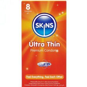 SKINS – ULTRA THIN PREMIUM CONDOMS PACK 8 All Condom Box Sizes | SEX Shop Ireland