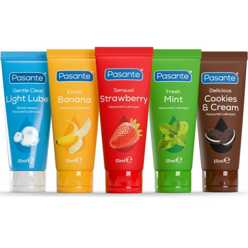 PASANTE – PACK ASSORTED FLAVOR LUBRICANTS 5 UNITS X 15 ML Flavours Lubes | SEX Shop Ireland 6