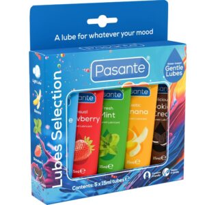 PASANTE – PACK ASSORTED FLAVOR LUBRICANTS 5 UNITS X 15 ML Flavours Lubes | SEX Shop Ireland