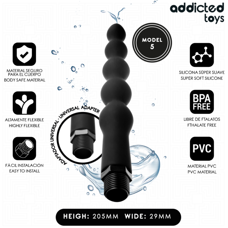 ADDICTED TOYS – ANAL CLEANER WITH UNIVERSAL ADAPTER MODEL 5 Anal Sex Toys | SEX Shop Ireland 5