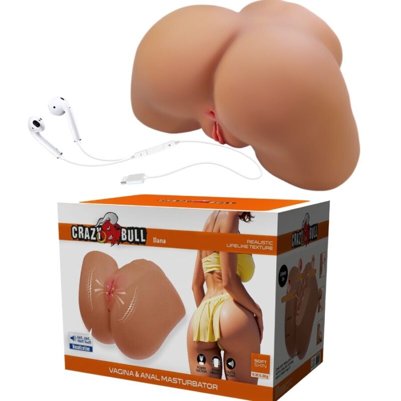 CRAZY BULL – ILANA REALISTIC FEMALE BUTT VIBRATOR AND SUCKER WITH SOUND 6.8 KG Masturbators for Him | SEX Shop Ireland 5