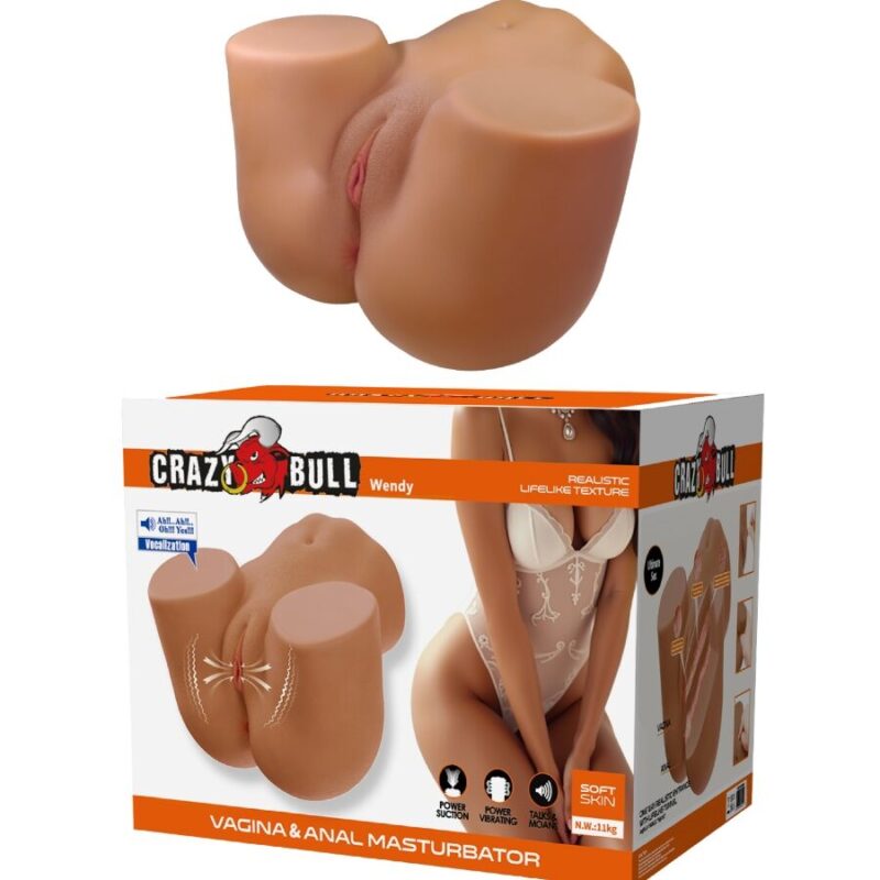 CRAZY BULL – WENDY REALISTIC FEMALE BUTT VIBRATOR AND SUCKER WITH SOUND 11 KG Masturbators for Him | SEX Shop Ireland 5
