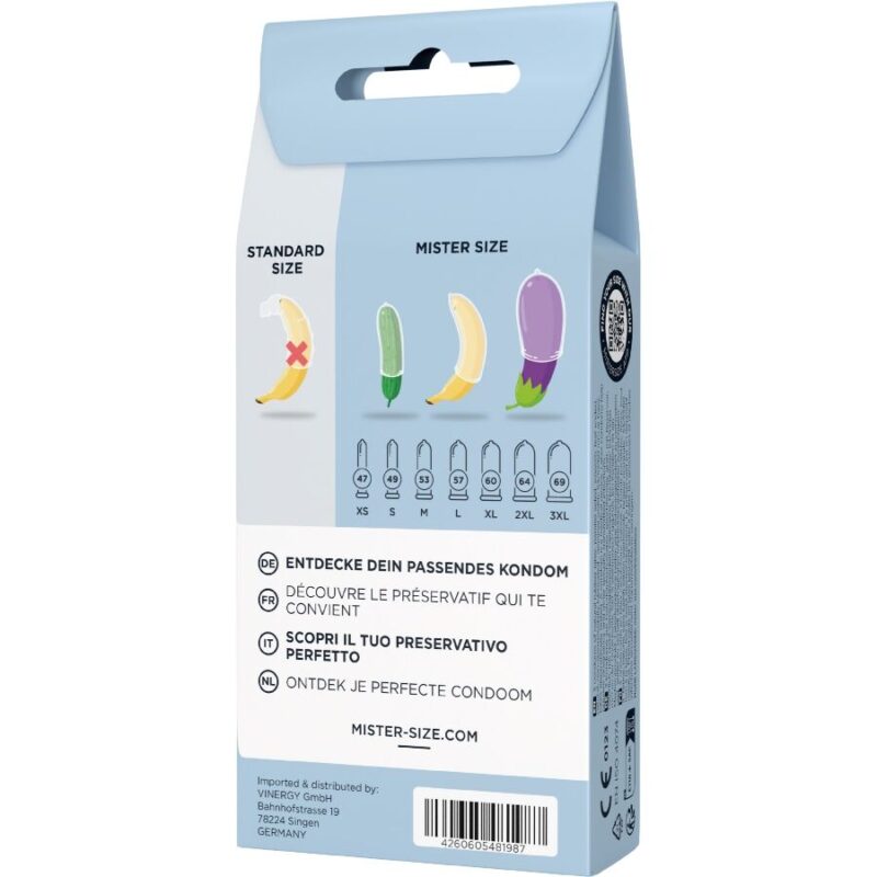 MISTER SIZE – TEST SET 3 DIFFERENT SIZED CONDOMS + MEASURING TAPE All Condom Box Sizes | SEX Shop Ireland 7