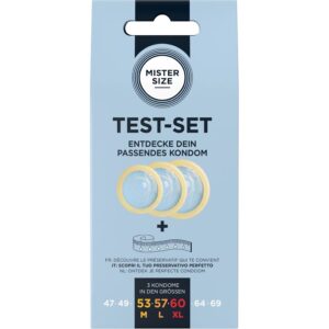 MISTER SIZE – TEST SET 3 DIFFERENT SIZED CONDOMS + MEASURING TAPE All Condom Box Sizes | SEX Shop Ireland