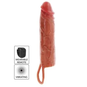 GET REAL – HYDRATED SKIN SILICONE VIBRATING PENIS SLEEVE CARAMEL 20 CM Accessories for the penis | SEX Shop Ireland 4