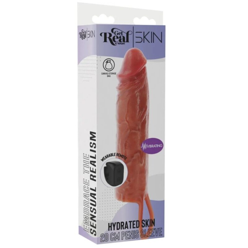 GET REAL – HYDRATED SKIN SILICONE VIBRATING PENIS SLEEVE CARAMEL 20 CM Accessories for the penis | SEX Shop Ireland 8
