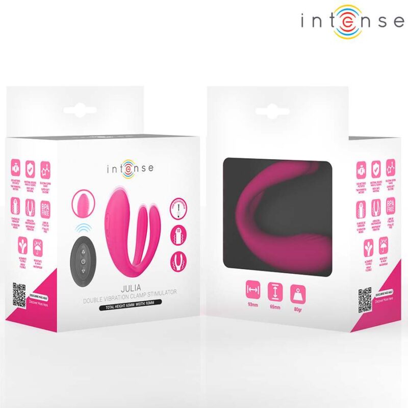 INTENSE – JULIA DOUBLE VIBRATOR CLAMP STIMULATOR REMOTE CONTROL Couples Vibrators | SEXstore.ie 6