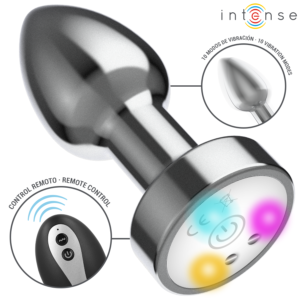 INTENSE – VIBRATING METAL ANAL PLUG WITH LED LIGHTS AND REMOTE CONTROL – SIZE M Anal Sex Toys | SEX Shop Ireland 3