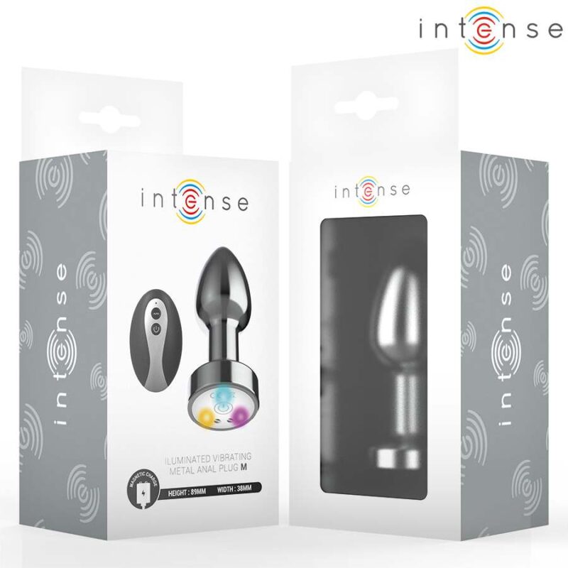 INTENSE – VIBRATING METAL ANAL PLUG WITH LED LIGHTS AND REMOTE CONTROL – SIZE M Anal Sex Toys | SEX Shop Ireland 6