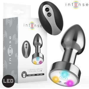 INTENSE – VIBRATING METAL ANAL PLUG WITH LED LIGHTS AND REMOTE CONTROL – SIZE M Anal Sex Toys | SEX Shop Ireland