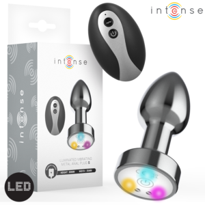 INTENSE – VIBRATING METAL ANAL PLUG WITH LED LIGHTS AND REMOTE CONTROL – SIZE S Anal Sex Toys | SEX Shop Ireland