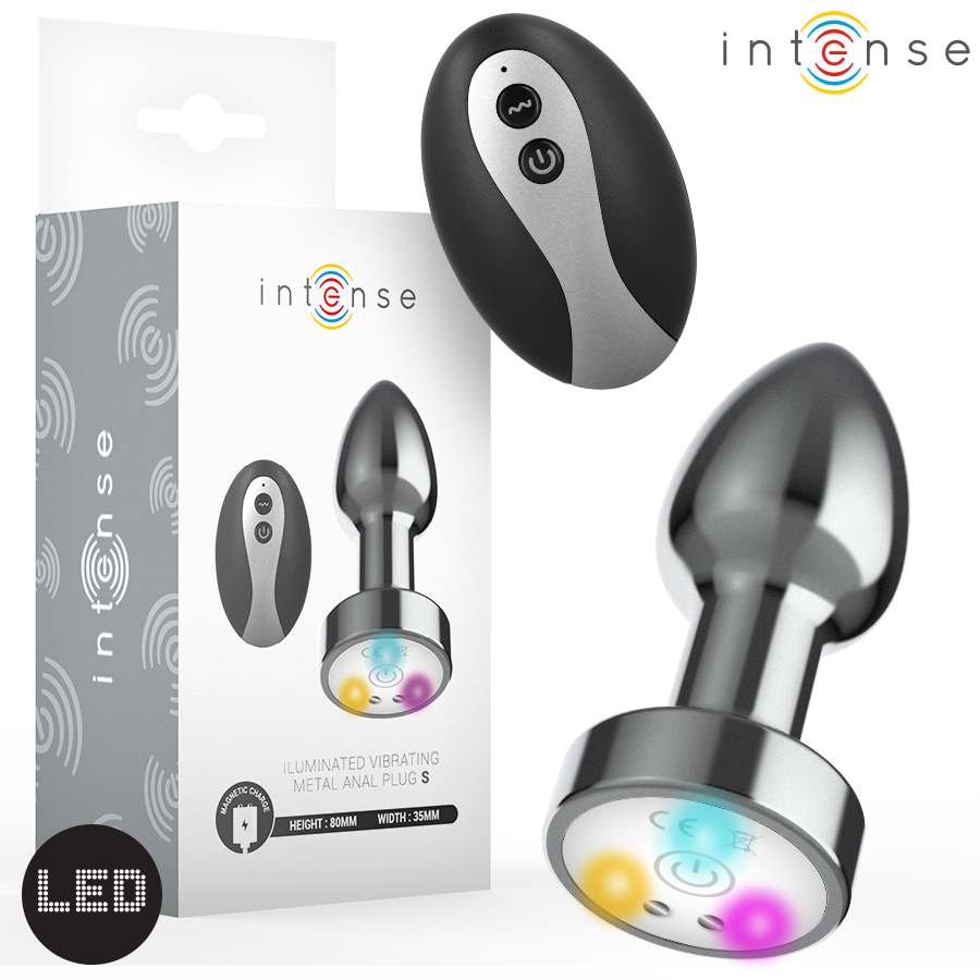 INTENSE – VIBRATING METAL ANAL PLUG WITH LED LIGHTS AND REMOTE CONTROL – SIZE S Anal Sex Toys | SEX Shop Ireland 4 INTENSE – VIBRATING METAL ANAL PLUG WITH LED LIGHTS AND REMOTE CONTROL – SIZE S Anal Sex Toys | SEX Shop Ireland 4