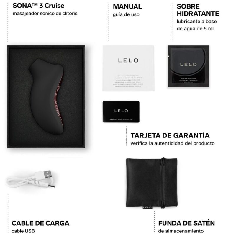 LELO – SONA 3 CRUISE SONIC CLITORAL MASSAGER BLACK Clitoral Sucking Vibrator | SEX Shop Ireland 8