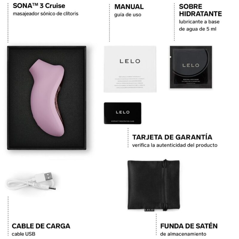 LELO – SONA 3 CRUISE SONIC CLITORAL MASSAGER SOFT PINK Clitoral Sucking Vibrator | SEX Shop Ireland 8