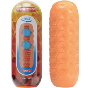 PRETTY LOVE – TWIN BALLS MALE MASTURBATOR ORANGE Egg Masturbators | SEX Shop Ireland