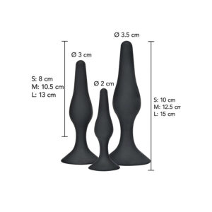 TOYJOY – ANAL PLAY CURVY COMPANIONS ANAL PLUG 3 PIECES BLACK Anal Sex Toys | SEX Shop Ireland 3