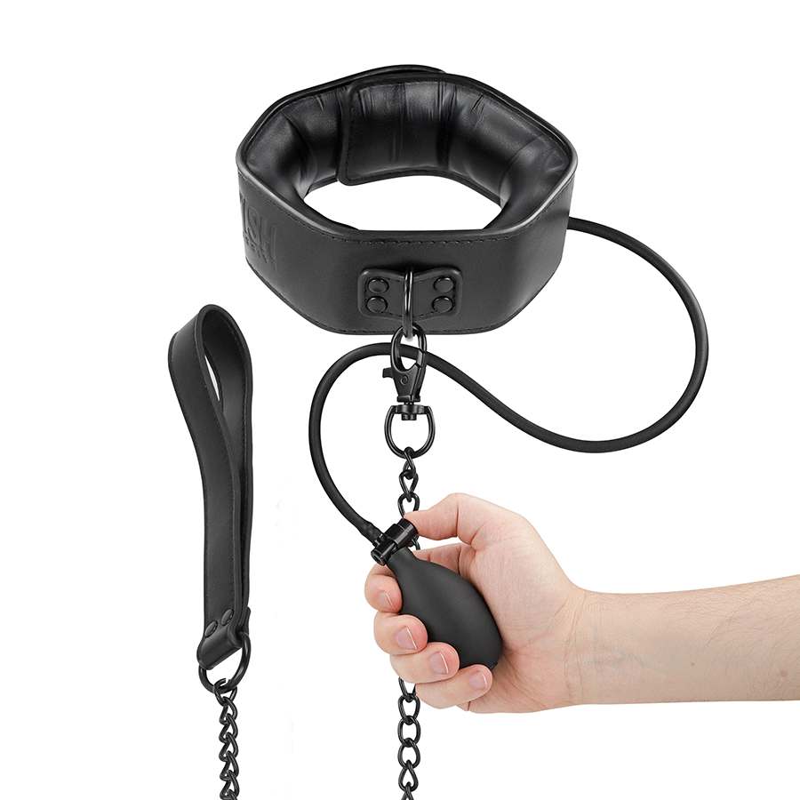 FETISH SUBMISSIVE BONDAGE – INFLATABLE STRANGLING COLLAR WITH CHAIN BDSM Collars | SEX Shop Ireland 4 FETISH SUBMISSIVE BONDAGE – INFLATABLE STRANGLING COLLAR WITH CHAIN BDSM Collars | SEX Shop Ireland 4