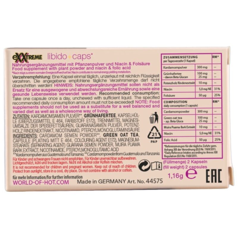 HOT – EXXTREME LIBIDO CAPS WOMAN 2 UNITS Aphrodisiac Capsules | SEX Shop Ireland 7