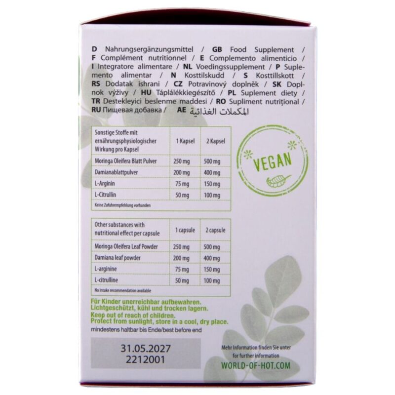 HOT – MORINGA WOMEN CAPS WOMAN 60 UNITS Aphrodisiac Capsules | SEX Shop Ireland 7