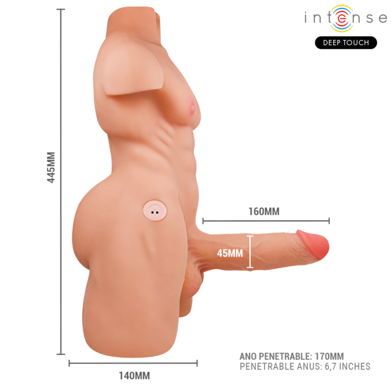 INTENSE DEEP TOUCH – MARTY TORSO WITH ANUS AND REALISTIC DILDO WITH PUSHING AND VIBRATION, REMOTE CONTROL, 6.2 KG Dildos | SEX Shop Ireland 9