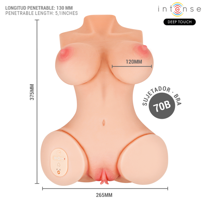 INTENSE DEEP TOUCH – VERO TORSO ANUS AND VAGINA WITH SUCTION, HEAT, VIBRATION AND VOICE EFFECTS WITH REMOTE CONTROL 5.5 KG Sex Toys | SEX Shop Ireland 9