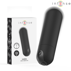 INTENSE – KAREN MINI RECHARGEABLE VIBRATING BULLET BLACK Bullet Vibrators | SEX Shop Ireland