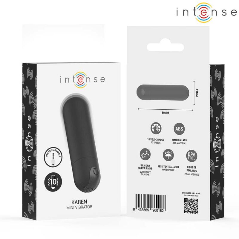 INTENSE – KAREN MINI RECHARGEABLE VIBRATING BULLET BLACK Bullet Vibrators | SEX Shop Ireland 10