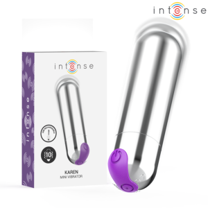 INTENSE – KAREN MINI RECHARGEABLE VIBRATING BULLET SILVER Bullet Vibrators | SEX Shop Ireland
