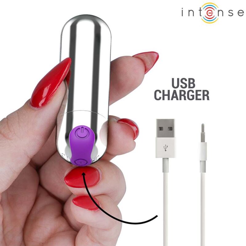 INTENSE – KAREN MINI RECHARGEABLE VIBRATING BULLET SILVER Bullet Vibrators | SEX Shop Ireland 8
