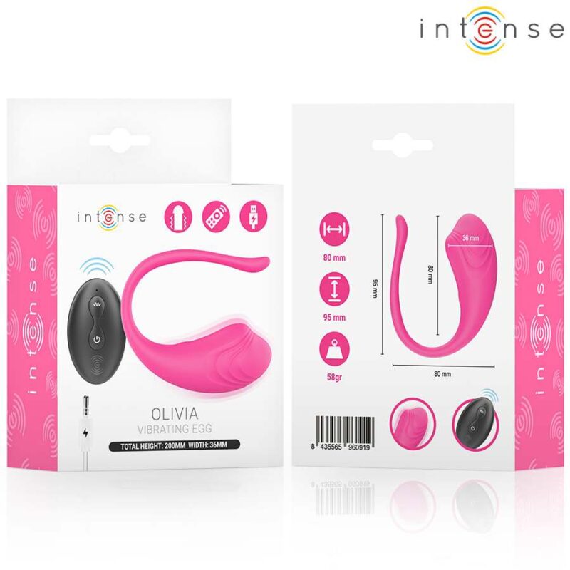INTENSE – OLIVIA PINK VIBRATING EGG WITH REMOTE CONTROL Balls, eggs and bullets | SEX Shop Ireland 7