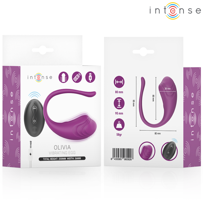 INTENSE – OLIVIA PURPLE VIBRATING EGG WITH REMOTE CONTROL Balls, eggs and bullets | SEX Shop Ireland 7
