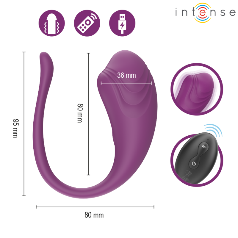 INTENSE – OLIVIA PURPLE VIBRATING EGG WITH REMOTE CONTROL Balls, eggs and bullets | SEX Shop Ireland 9