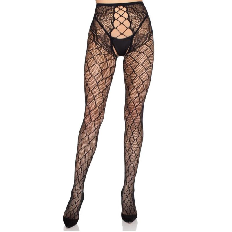 LEG AVENUE – 1966 NET TIGHTS WITH CROTCHLESS PANTY BLACK – ONE SIZE Crotchless Panties | SEX Shop Ireland 7