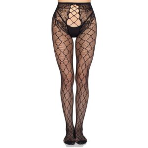 LEG AVENUE – 1966 NET TIGHTS WITH CROTCHLESS PANTY BLACK – ONE SIZE Crotchless Panties | SEX Shop Ireland