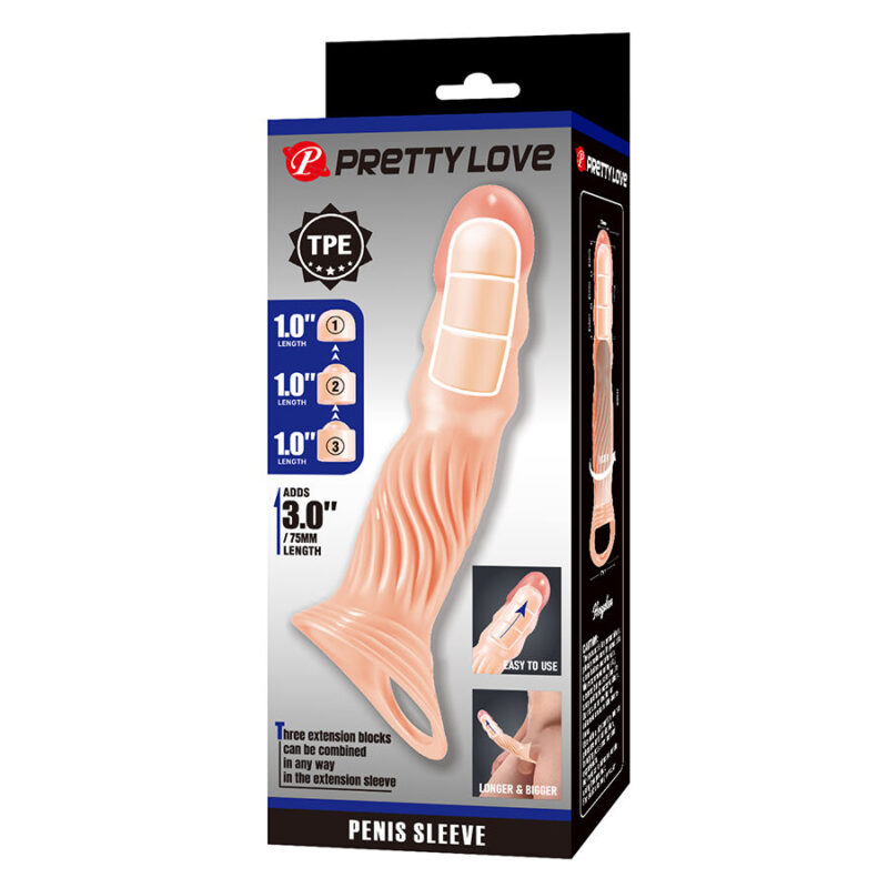 PRETTY LOVE – TEXTURED PENIS SHEATH WITH EXTENDERS Penis Extenders & Sleeves | SEX Shop Ireland 12
