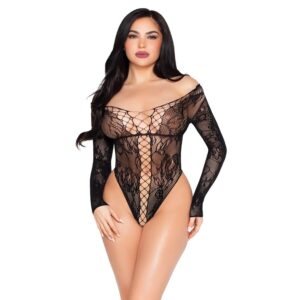 LEG AVENUE – 89370 NET AND LACE TEDDY BLACK – ONE SIZE Fashion & Lingerie | SEX Shop Ireland