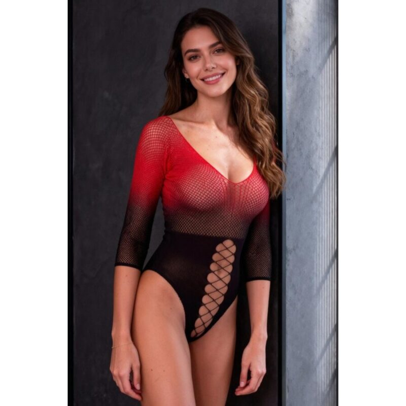 PASSION – BS118 BLACK AND RED MESH BODYSTOCKING Bodystocking | SEX Shop Ireland 5