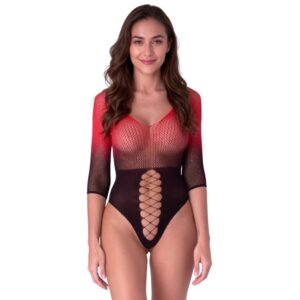PASSION – BS118 BLACK AND RED MESH BODYSTOCKING Bodystocking | SEX Shop Ireland