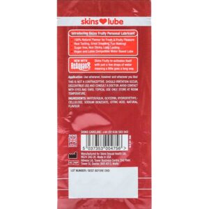 SKINS – FRUITY WATER-BASED LUBRICANT STRAWBERRY SINGLE-DOSE 5 ML Oils and Lubes | SEX Shop Ireland 3