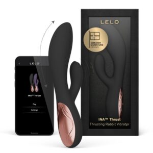 LELO – INA THRUST RABBIT THRUSTING VIBRATOR BLACK | SEX Shop Ireland