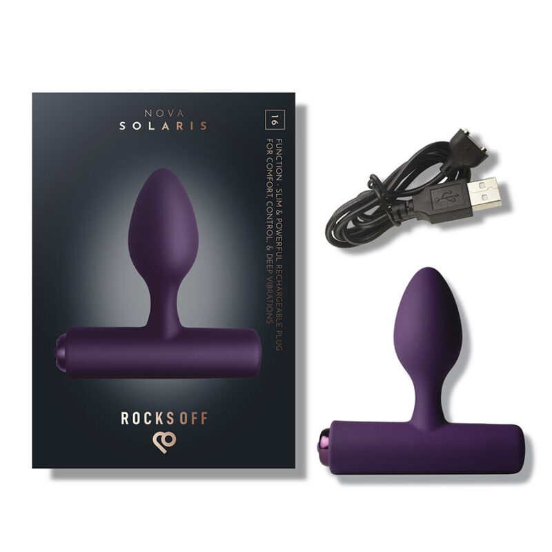 ROCKS-OFF – NOVA SOLARIS RECHARGEABLE SLIM & POWERFUL ANAL PLUG 16 FUNCTION PURPLE Anal Sex Toys | SEX Shop Ireland 12