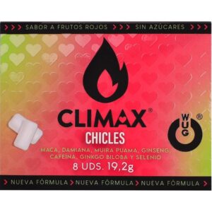 WUG Climax – Functional chewing gum with Maca, Damiana and Ginseng to enhance desire and intimate vitality. BLISTER 8 UNITS Aphrodisiac Capsules | SEX Shop Ireland
